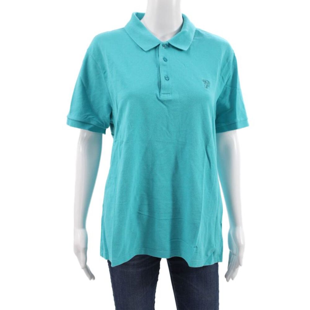 Versace Collection Mens Blue Cotton Polo T-Shirt Size XL